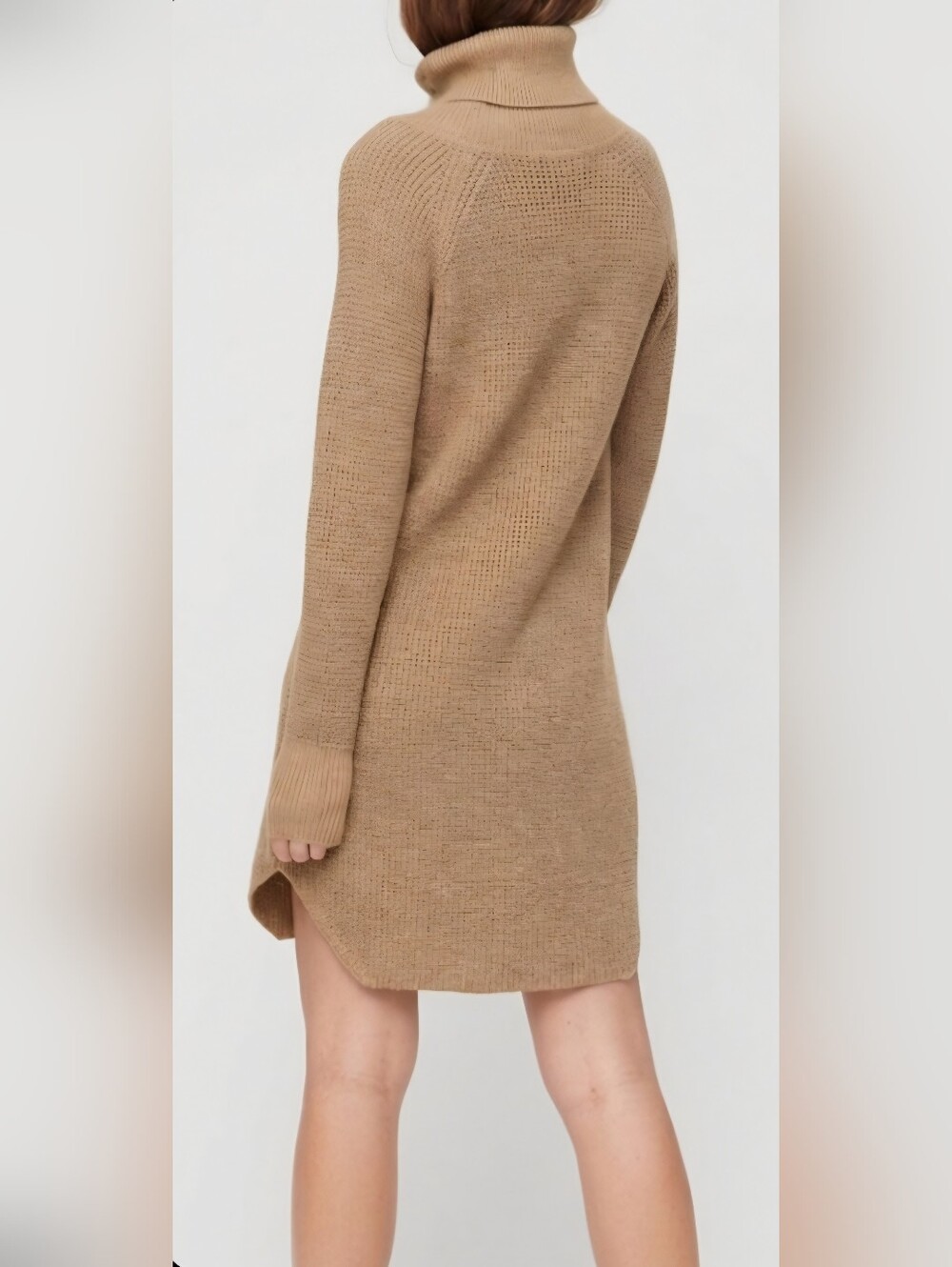 Aritzia Wilfred Bianca Cowl Neck Merino Wool Sweater Dress / Sz S / Tan